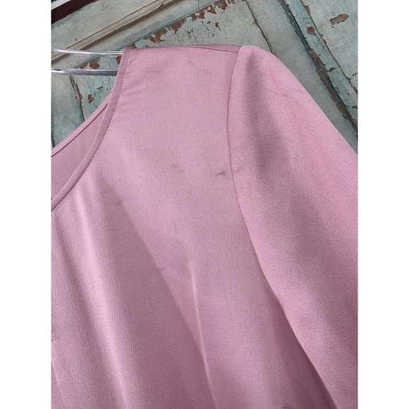 Talbots Tie Waist Top 10 Pink Polyester - Picture 2 of 10